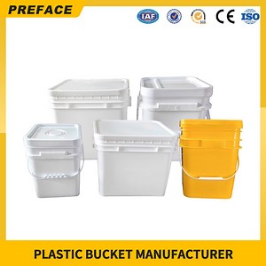 [Hot Item] Full Size Eco-Friendly Feature Pail Plastic Bucket Type Square Plastic Container with Lid