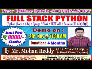 FULL STACK PYTHON Offline Training @ DURGASOFT