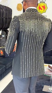 2.1K views · 16 reactions | THE STARDUST Illuminate the night in this double-breasted 2x2 button masterpiece, detailed with luxury hand-stitched rhinestone stripes that cascade like shooting stars. Designed exclusively for those who were born to shine. Part 4 | Stanislaus A Akisah | Facebook