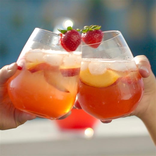 35K views · 88 reactions | Strawberry Peach Sangria | Tasty Vegetarian | Facebook