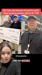 1.6K views · 160 reactions | Internet retires 88 Year old Veteran Ed Bambas who was forced to work in a supermarket fulltime after loosing his retirement pension in ‘99 and caring for his sick wife who passed away. @Samuel Weidenhofer helped raise $1.77M after his video about Ed went viral. #tiktoktea #Newsstory #VeteranSupport #fypviralシ | Tiffany Tea | Facebook
