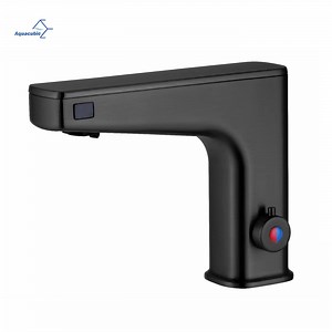 [Hot Item] Black Brass Automatic Sensor Touchless Integrated Basin Faucet with Soap Dispenser