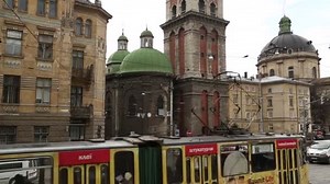 Road traffic near the Dormition church