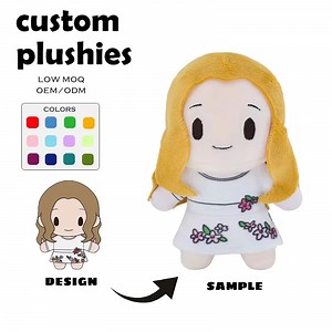 [Hot Item] CPC CE Ukca Personalized Blonde Curly Girl Printed Plush Figurines Doll for Promotional Gift Custom Plush Toy Manufacturer