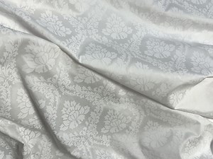White Cotton Sateen Fabric - Damask Print Damask Pattern - 100% Cotton - 150cm Wide - Etsy