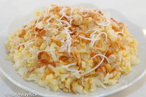 Sticky Rice and Mung Bean (Xoi Xeo) - Quick Rice Cooker Method