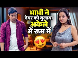 भाभी ने देवर को बुलाया अकेले में रूम में 😍 | Bhabhi Devar hot Romance video | Bhabhi Hot Video