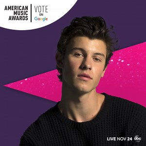 Shawn Mendes is nominated for an AMA! Search for ‘AMAs Vote’ on Google or visit goo.gle/AMAsVote to vote #ad #amas | Billboard