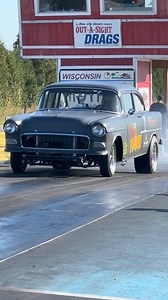 Nasty 55 Chevy drag strip pass TCG | TheChicagoGarage.com @thechicagogarage track day #55chevy #trifive #dragracing #v8 #gasser #hotrod #musclecar | Internal Combustion