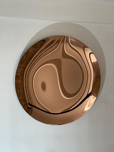 Miroir concave or rose de 100 cm - Miroir mural en verre tendance, maison de luxe - Etsy France