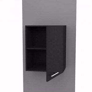 Tuhome Manchester 20-Inch Wall Cabinet with One Door and Two Interior Shelves, Space-Saving Mounted Storage Solution for Bathroom, Kitchen, Laundry or Garage Organization, Compact Vertical Cabinet