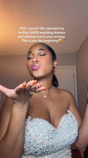We hit 10k last week and haven’t had a chance to celebrate 🥂✨ I never got a chance to properly THANK YALL for the love on this series. Filming these dresses is my absolute favorite thing to film, and honestly? We’re riding this wave until the wheels fall off. 🎢 P.S. The SHEIN boxes aren't the only thing arriving... I have dresses from some new sites landing soon! Stay tuned. 👰🏽‍♀️🔥 #shein #weddingdress #10kfollowrs #10k #dresses