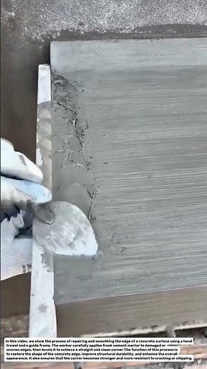 Concrete Edge Repair and Smoothing Using Hand Trowel | Clean Corner Finishing Technique.