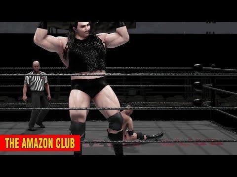 Powerful 7ft 5in female wrestler Rose Black vs Indian male wrestler - slow-motion action - part 1