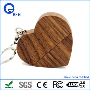 [Hot Item] Wooden Heart Shape USB 3.0 Flash Disk 64GB 128GB for Girl Friend