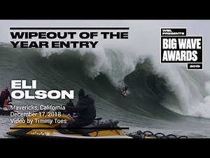 Eli Olson at Mavericks - 2019 Wipeout of the Year Entry - WSL Big Wave Awards