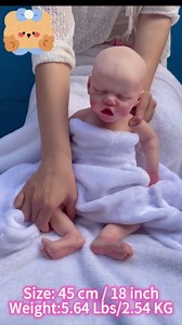 18 Inch Full Silicone Reborn Baby Dolls Sleeping Girl, Realistic Eyes Closed Twins Rebirth Doll with Gift Box (Twin-A,#01)