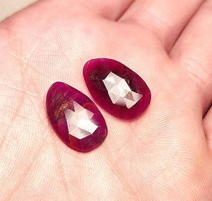 100% Natural African Ruby Rose Cut Pair Gemstone Ruby Faceted Rose Cut Slices Ruby for Jewelry Making Big Size Ruby Rose Cut Flat Back Pair - Etsy Canada