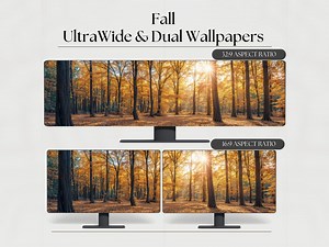 Fall Desktop Wallpaper for Ultrawide and Dual Monitors | 32x9 and 16x9 High-resolution Autumn Backgrounds for Windows and Mac - Etsy Canada