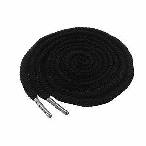 EKIND 1PCS 51 Inch Long Universal Drawstring Cords Replacement, Suitable for Sweatpants,Shorts,Hoodie String, Simple and Durable (Round Metal Head, Black Rope)