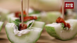 Cheese and Cucumber Canapé - a classic yet unique, yummy and easy-to-make teatime treat. #FoodFood | FoodFood