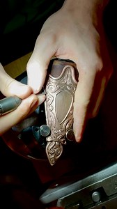 2.6K views · 45 reactions | Process of silver wire inlay into bronze capes for scabbard of Legendary Fragarach ☀️️. Step by step forward. —————————————- Proces vkladania strieborného drôtu do bronzových okovaní na púzdro legendárneho Fragarachu ☀️️.Krok po kroku vpred. #silver #inlay #bronze #scabbard #capes #process #silverinlay #celticmythology #fragarach #inprogress | VKBlades | Facebook