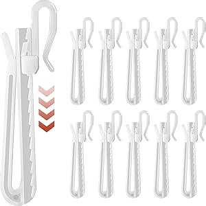 Plastic Curtain Hooks, 80pcs Curtain Pinch Pleat Hooks, Heavy Duty Drapery Hooks for Pleated Drapes, Adjustable Drapery Pins Pleated Hooks for Curtains (90mm/ 3.54"")
