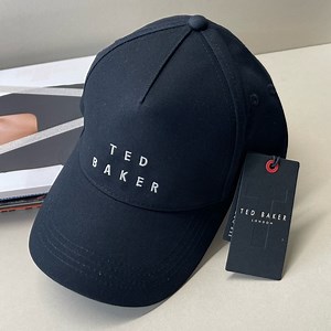 (new tag) Ted Baker hat — women /unisex embroidery black leather strap buckle
