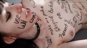Full Bodywriting Slut fucked hard