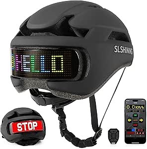 Smart Bike Helmet,Bicycle Helmet for Adults Teens with Personalized LED Lights,DIY Helmet with APP and Remote Control.(Men/Women)