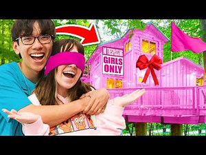 Surprising My Girlfriend With A GIRLS ONLY TREEHOUSE!