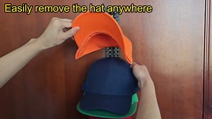 NAZZO Hat Racks for Wall Cap Organizer, Hat Hangers for Baseball Caps Hat Holder Display, Sticky or Drilling Use, Hat Storage for Door, Closet, Office, Bedroom, 2pcs Holds Up To 32 Caps, Black