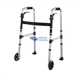 [Hot Item] Brother Medical Handrail Portable Steel Adult Two Button Folding Walker