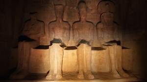 Ancient Astronaut Theorists believe that the colossal stone statues found in southern Egypt are transmitters for cosmic forces. | Ancient Aliens