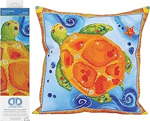 DIAMOND DOTZ Turtle Journey Animal Diamond Painting Kits for Adults - Diamond Art Kits a Relaxing Creative Craft Kit with Dotz Gems 17.7"x17.7"