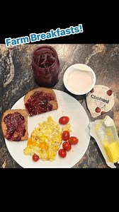 Start the day right! Breakfasts on the farm! #farmfresheggs #bacon #toast #homemadejam #sourdoughbread | Cookin' Cuttin' Up and Ceepin' it Real