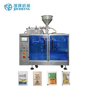 [Hot Item] Small Size Automatic Wet Liquid Pet Cat Dog Food Bagging Feeding Filling Sealing Machine Doypack Bag Zippered Sachet Feeder Filler Sealer Machine