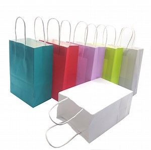 [Hot Item] Recycled White Kraft Paper Shopping Carrier Bag with Twisted Handle