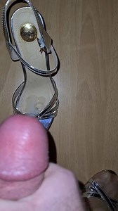 Cum on friends silver high heel sandals in nylons