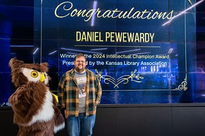 3.8K views · 103 reactions | The Wichita Public Library celebrates Adult Literacies Librarian Daniel Pewewardy, the Kansas Library Association Intellectual Champion award recipient!! | Wichita Public Library | Facebook