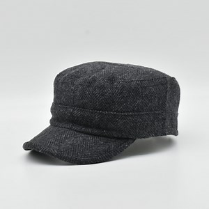 Herringbone Wool Camper Hat: Unisex Army Style Cap - Etsy UK