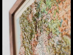 1944 California Map in 3D Raised Relief