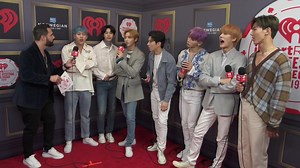 We got to hang with Monsta X backstage in our broadcast room for a super fun interview! #iHeartFestival2019 | KISS 98-3