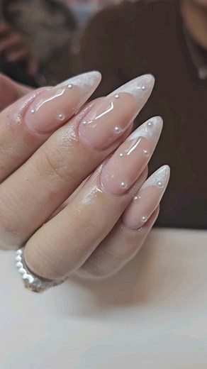 Pearl swirl french beauty's ✨️🤍✨️ #nails #nailswag #nailporn #nailsonfleek #naillife #nailsofinstagram #naildesign #nailsdid #nailaholic #naillove #nailglam #nailpromote #nailjunkie #acrylicnails #blingnails #nailaddict #pinknails #nudenails #glitternails #rgvnails #956nails #pharrnails #mcallennails #alamonails #donnanails #rgvnailtech #rgv956 #956valley | Nails By Angie O