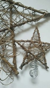 Rustic Rattan & Vine Christmas Tree Star in Choice of Large or Small