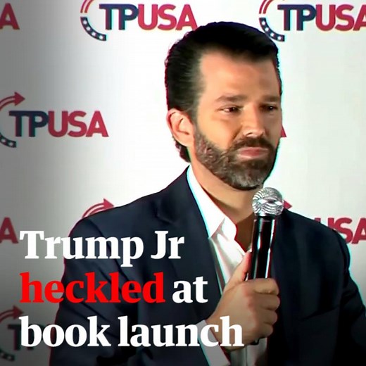 77K views · 2.4K reactions | Donald Trump Jr walked out of a book launch event for Triggered – after getting heckled by his own supporters | The Guardian | Facebook