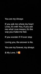 23K views · 502 reactions | You are my forever, my always. I love you from the bottom of my heart. Out of every heart in the world, mine only unlocks for you. I miss you babe  Heartfelt Romantic love quotes For my soulmate #heartfeltlovemessage #baby #forher #valentines #lovepoetry #ForHim #lovepoems #sweetheart #lovequotes #missyou #Romantic #romance #babe #hearttouching #kiss #miss #babe | Love Poems And Messages | Facebook