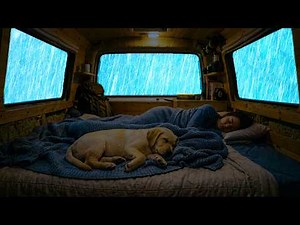 Rain Sounds for Sleeping ⚡ Warm Cozy Car Ambience with Rainfall and Soft Distant Thunder