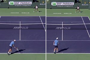 Watch Murray hit underarm ACE serve against Alcaraz, 18, at Indian Wells