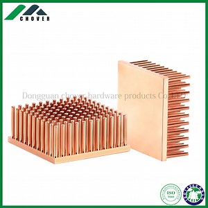[Hot Item] 40 X 40mm Custom Square Design Small Mini 10W LED Copper Pin Fin Cold Forging Copper Heatsink